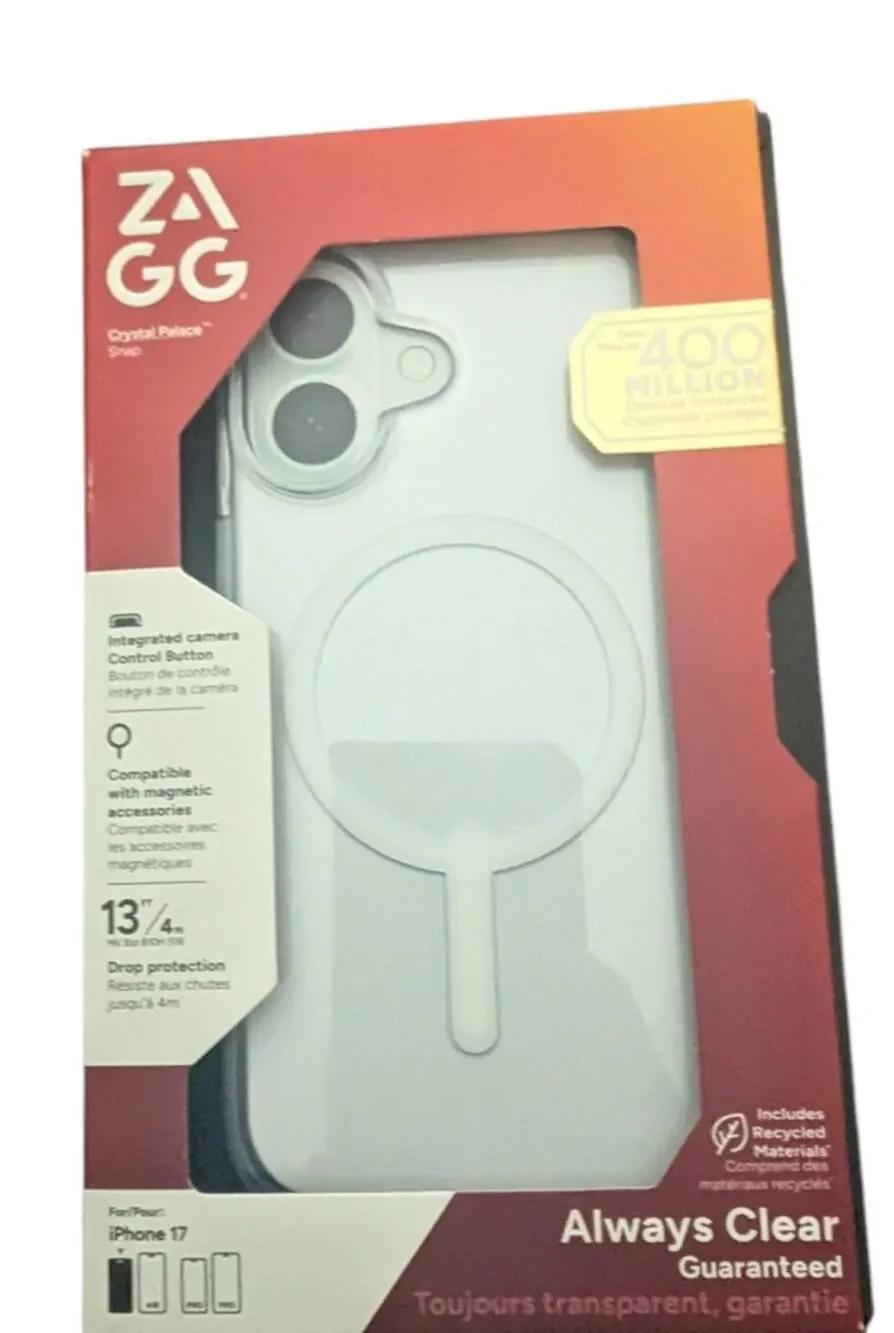 New Sealed ZAGG Crystal Palace Snap Clear Magsafe Phone Case Apple iPhone 17